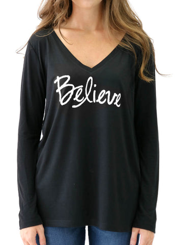 BELIEVE SPONGE FLEECE WIDENECK SWEATSHIRT