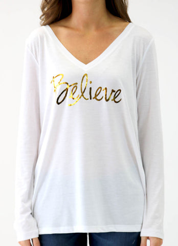 BELIEVE SPONGE FLEECE WIDENECK SWEATSHIRT