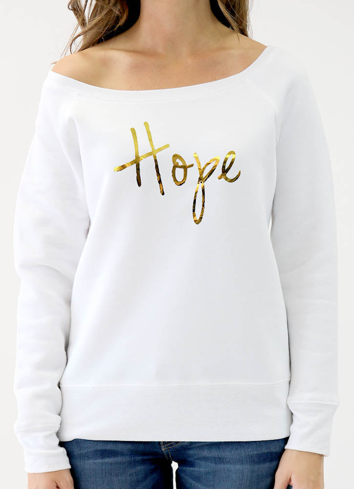 HOPE SPONGE FLEECE WIDENECK SWEATSHIRT