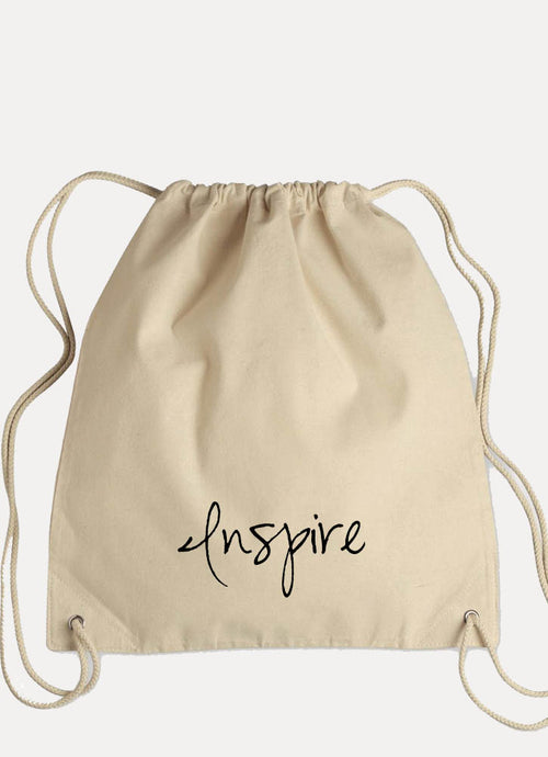 INSPIRE - Canvas Drawstring Backpack
