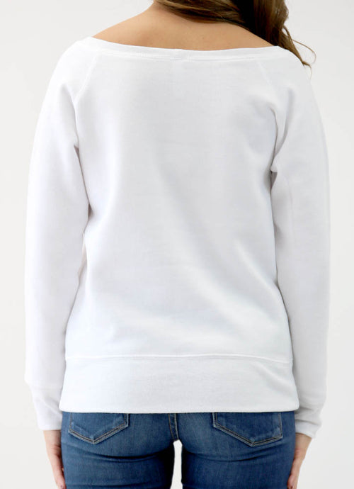 KEEP ON KEEPIN' ON SPONGE FLEECE WIDENECK SWEATSHIRT